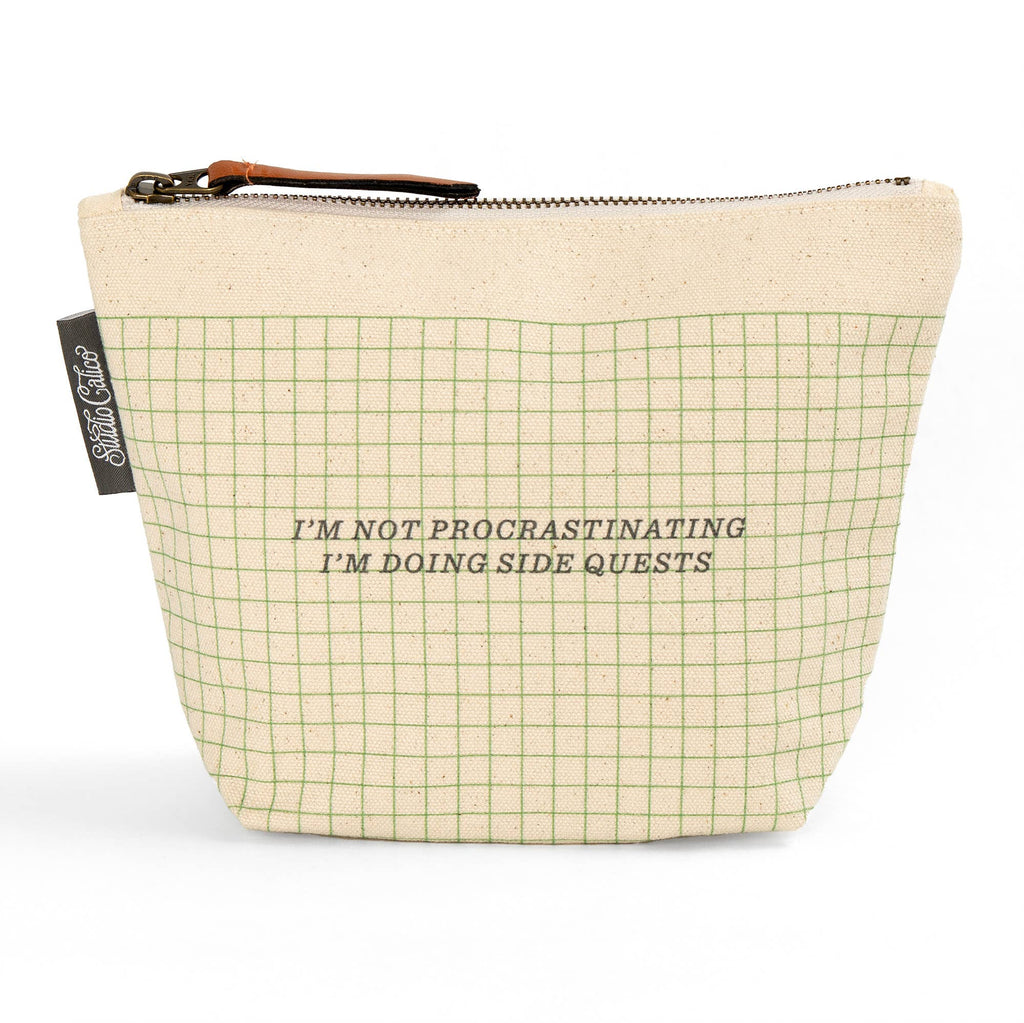 Side Quests Procrastinator Zippered Canvas Pouch