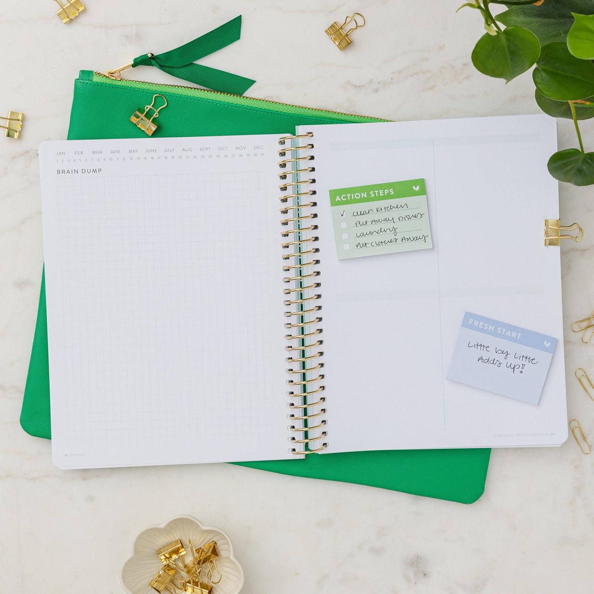 Refresh Brain Dump Journal | Gold Stripes